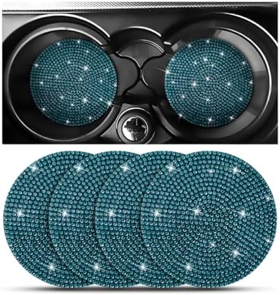 Osilly 4PCS 2.75 Inch Rhinestone Cup Holder Coasters, Light Blue by Osilly