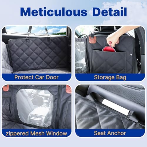 Convertible Back Seat Extender for Dogs, Foldable 400lb Hard Bottom Dog Car - Image 7