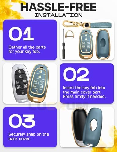 Lucrum Compatible with Hyundai Key Fob Cover & Keychain - Image 6
