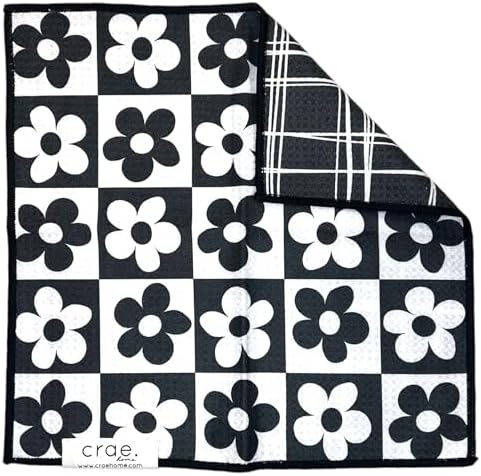 crae. Reversible Microfiber Washcloths, 12x12 in, 8 Pack by CraeHome