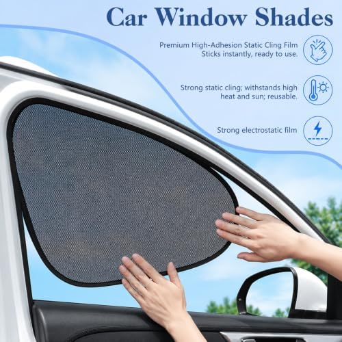 2-Pack Car Window Shades, Mesh Static adsorption Side Window Anti-UV Sunshade - Image 4