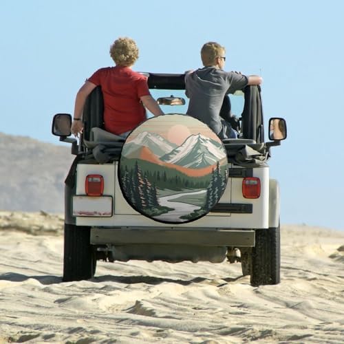 Camping Spare Tire Cover Mountain Adventure Polyester Universal Spare Wheel - Image 6