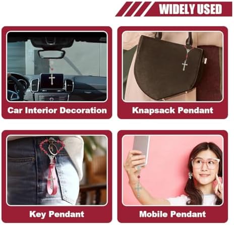 smilfuy 2PCS Car Rosary for Rearview Mirror - Image 4