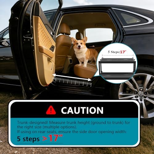 Dog Stairs for car, 6 Steps Foldable Dog Steps for Truck, Upgraded Non-Slip Pet - Image 5