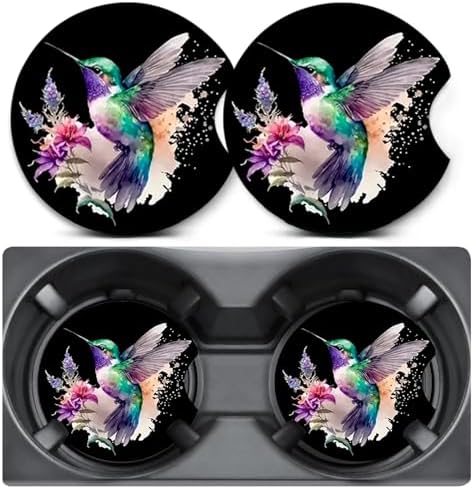 2 Pack Hummingbird Car Coasters by Unknown