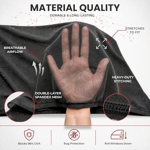 L/Car Window Shades for Baby, 8 Sizes/2-Pack. Stretch-to-Fit Up to H:18"× W:40" - Image 5