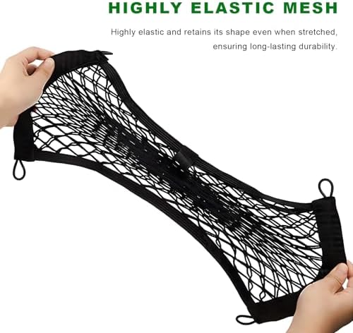 2 PCS Car Rear Cargo Net, Adjustable Elastic Trunk Storage Net - Image 3