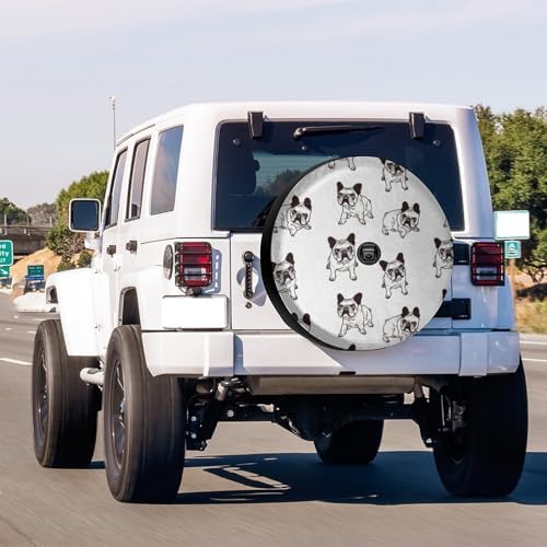 Cute French Bulldog Pattern Spare Tire Cover - Image 2