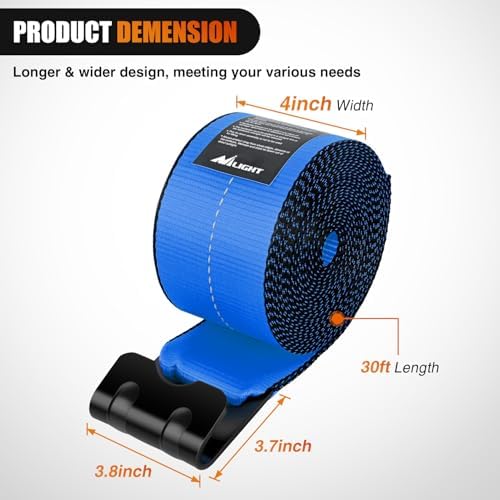 Nilight Truck Straps 4" x 30' Heavy Duty Tie Down - Image 2