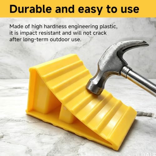2 PCS Wheel Chocks, Heavy Duty Tire Blocks Trailer Wheel Stoppers - Image 3
