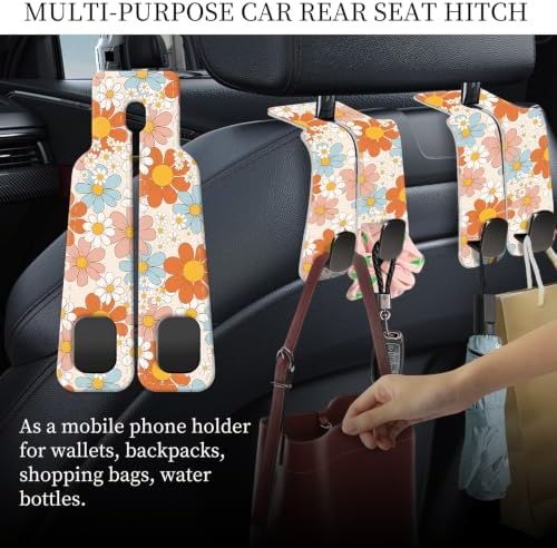 PU Leather Car Seat Hook, Storage Headrest Hanger, Cute Car Backseat Organizer - Image 3