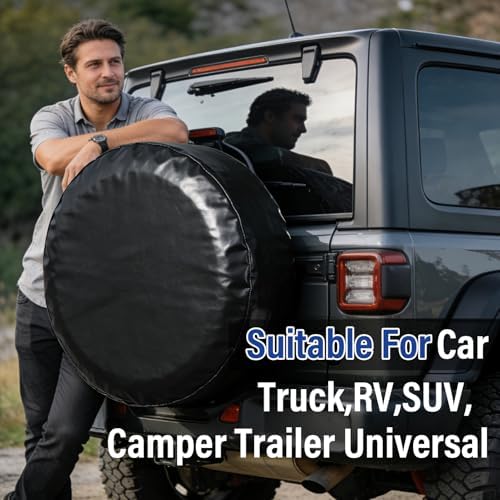 Black Spare Tire Cover XL for Overall Wheel Diameter 30-32 Inch - Image 4