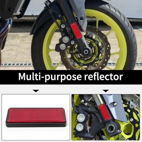 10 Pack Red Reflectors Self-Adhesive Rectangular, Quick Mount - Image 6