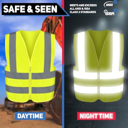 Neiko High Visibility Safety Vest ANSI Class 2, 2 Pockets - Image 3
