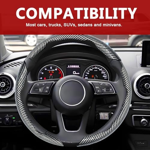 3pcs Universal Carbon Fiber Steering Wheel Cover - Image 7