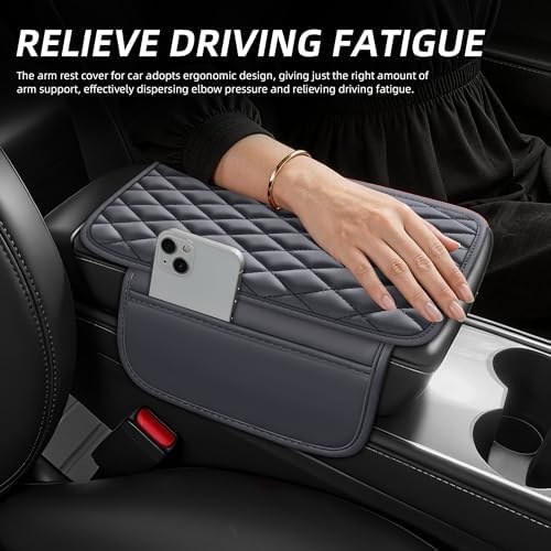 Leather Waterproof Car Armrest Console Pad - Image 3