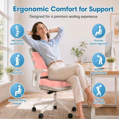 CloudBliss Ergonomic Seat Cushion & Lumbar Support Pillow Set - Image 2