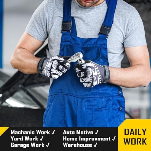 COOLJOB Mechanic Safety Work Gloves, Enhanced Anti-Slip Grip Tactical Gloves - Image 6