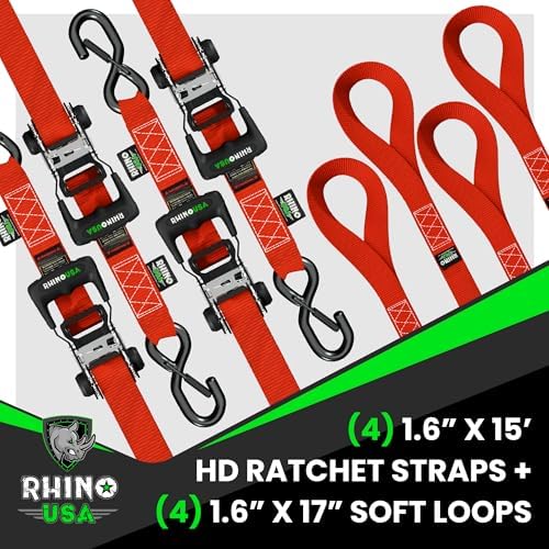 Rhino USA Heavy Duty Ratchet Tie Downs - Image 4