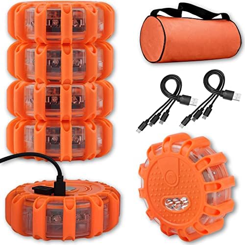 Ecoangel USB-C Rechargeable LED Road Flares Emergency Lights by ECOANGEL
