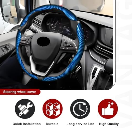 3pcs Universal Carbon Fiber Steering Wheel Cover - Image 5
