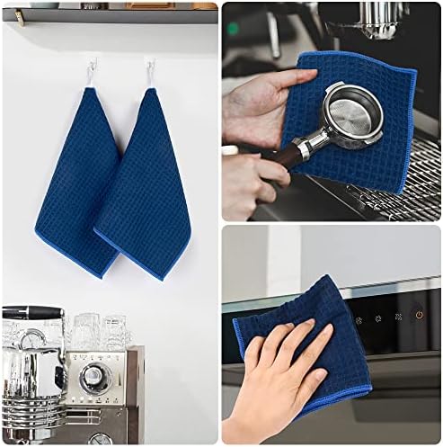 KinHwa Waffle Microfiber Dish Cloths Navyblue Kitchen Towels Cleaning Cloth - Image 6
