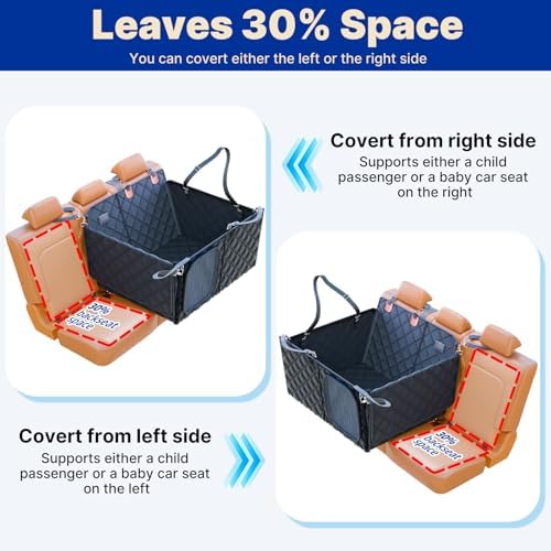 Convertible Back Seat Extender for Dogs, Foldable 400lb Hard Bottom Dog Car - Image 6