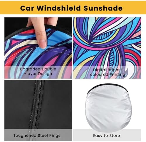 Windshield Sun Shade, Reflective Car Sunshade Blocks Heat, 57 x 31.5 in - Image 3