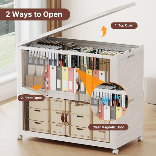 Stackable Storage Bins with Doors & Lids & Wheels - Image 6