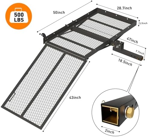 WILDROAD 48"x26" Hitch Cargo Carrier - Image 2