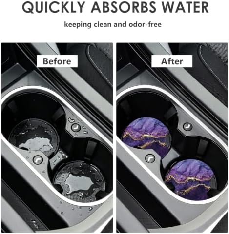2 Pack Car Coasters，2.75-inch Neoprene Non-Slip Cup Holder Coasters - Image 5