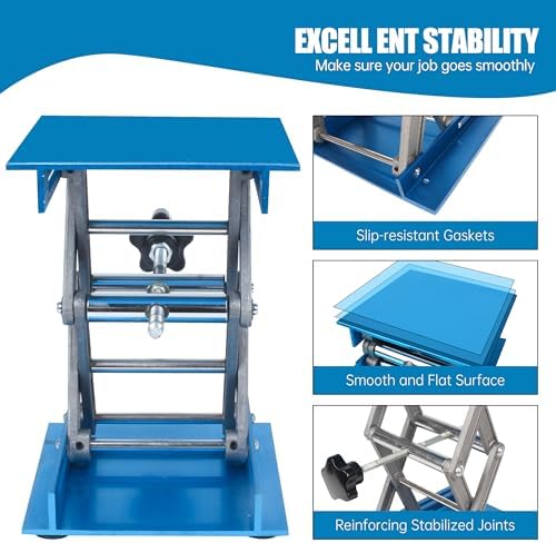 Lab Jack, 12x12 Inch Anodized Aluminum Lifting Platform, 80‑375mm Vertical Lift - Image 4