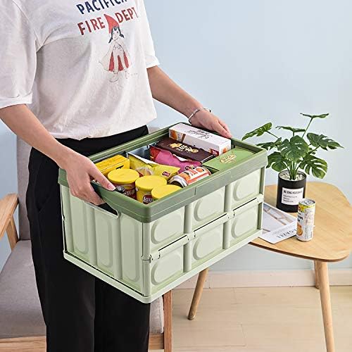 Lidded Storage Bins 2 Pack 30L Collapsible Storage Box Crates Plastic Tote - Image 3