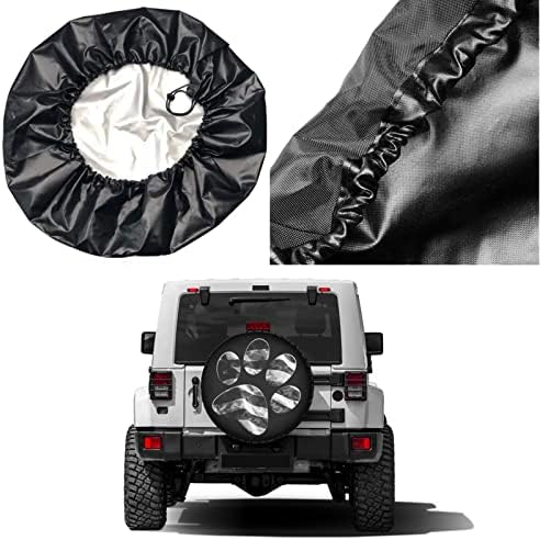Paws Us American Flag Spare Tire Cover Dust-Proof Wheel Tire Cover Fit Trailer - Image 5