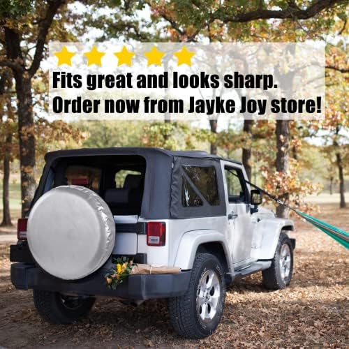 Silver Spare Tire Cover, Waterproof PVC Leather - Image 4