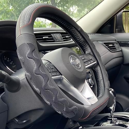 PINCTROT D Shaped Steering Wheel Cover Great Grip 14.5In by PINCTROT