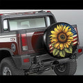 Spare Tire Cover USA Flag Sunflower Wheel Covers 16 Inch No Camera Hole - Image 2