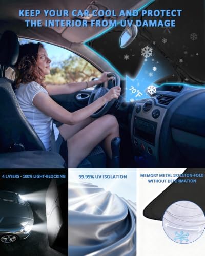 Windshield Sunshade for KIA Sportage 2018-2022 Sun Shade 4 Layers - Image 3
