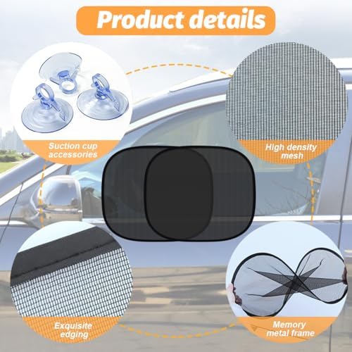 5 Pack Car Window Sunshade Set, Side and Rear - Image 3
