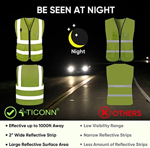 TICONN High Visibility Reflective Safety Vest - Image 3