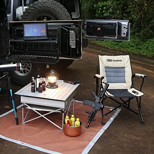 2-Tier Tailgate Table Rear Foldable Storage Cargo Rack Outdoor Camping Desk - Image 4