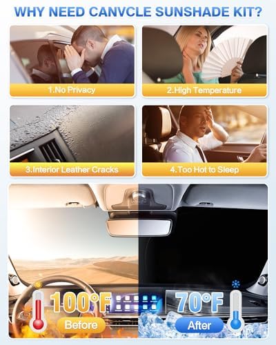 Canvcle Sunshades for Ford Explorer 2011-2019 Accessories Windshield Sun Shade - Image 3