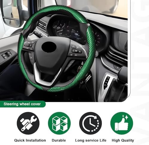 3pcs Universal Carbon Fiber Steering Wheel Cover - Image 5