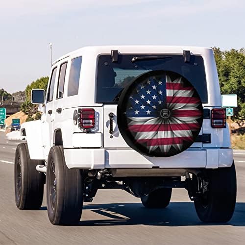 Delerain USA Flag Flower Spare Tire Cover - Image 2