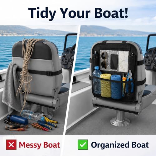 Boat Seat Organizer with Mesh Pockets - Image 3