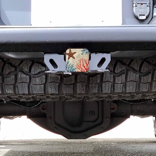 World Map Tow Trailer Hitch Cover Plug Insert, Tropical Reef Sealife Coral - Image 6