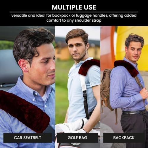 Andalus Genuine Sheepskin Car Seat Belt Cover Pad – Soft Fuzzy, Comfy Fluffy - Image 4