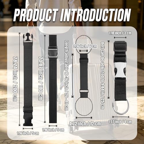 6PCS Luggage Straps for Suitcases, Adjustable Elastic Bungee Strap, Connect Up - Image 4
