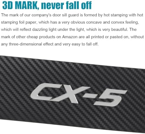 LEXLEY for Mazda 2013-2026 CX-5 Carbon Fiber Style Leather Door Sill Protector - Image 5