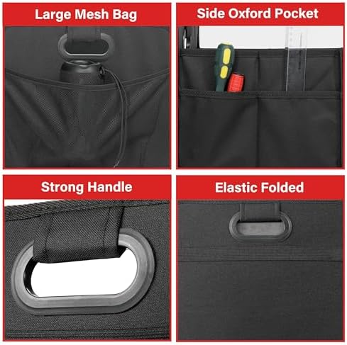 Simple Deluxe Car Trunk Organizer, 2 Compartments Collapsible Trunk Storage - Image 4